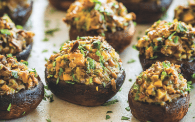 Mushroom Caps Stuffed with Olives and Porcini