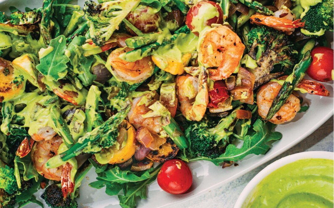 Max Lugavere’s Shrimp and Roasted Veggie Salad from GENIUS KITCHEN